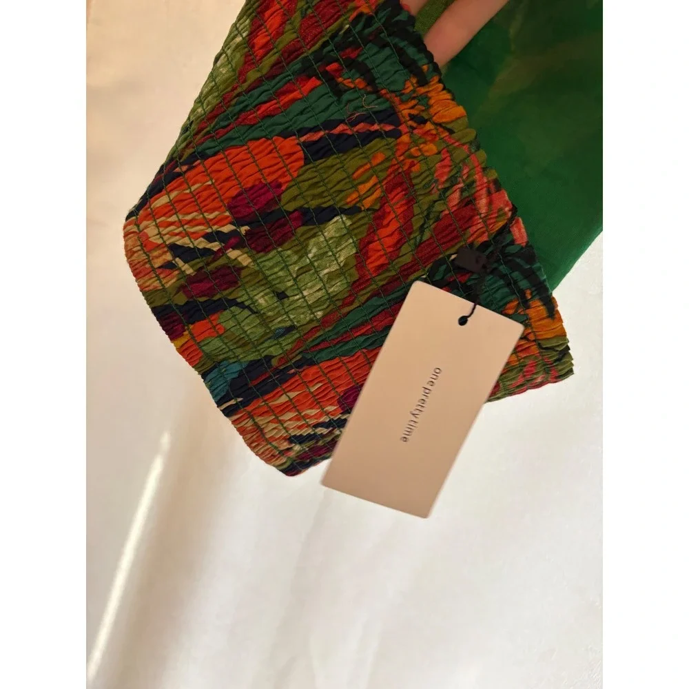 O.P.T NEW Tropical 2 piece Set Midi Skirt Halter Top Size XS